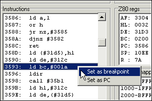 Setting new breakpoint